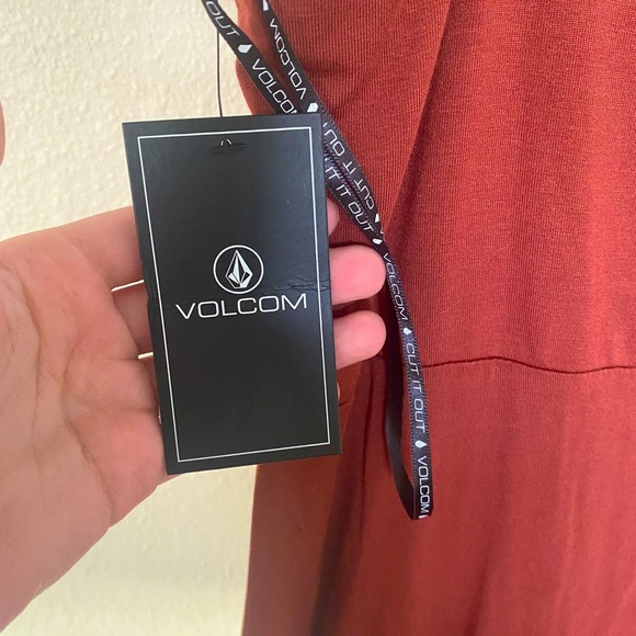 NWT Volcom Ruffle Trim Orange Dress - Picture 6 of 6